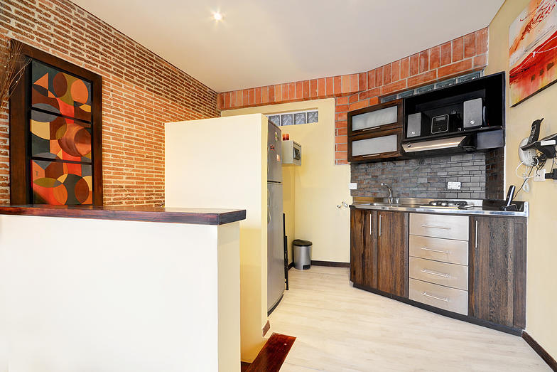 San Pedro attic kitchen in Medellin apartment for rent