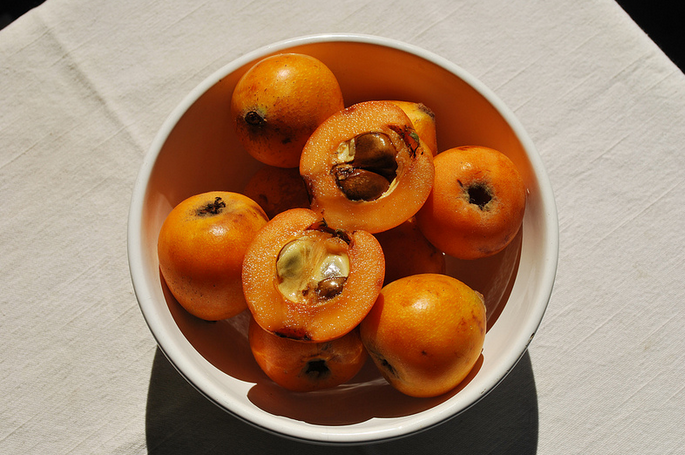 A bowl of fruit is sitting on the table.